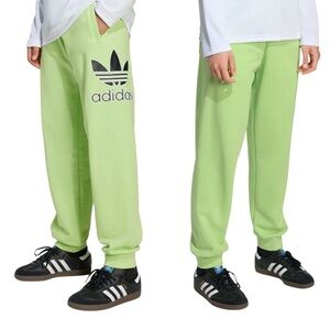 NWT Adidas Trefoil  Kids Oversized Big Logo Pulse  Green Joggers Sz L $45